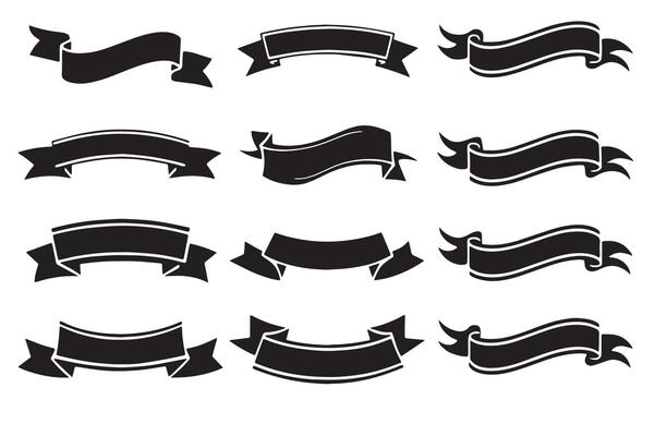 Set ribon banner and white background.eps