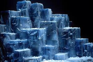 Ice Blocks Arrangement - Winter Theme, Cold Frozen Structures - Stock Photo for Arctic Design, Poster, Background