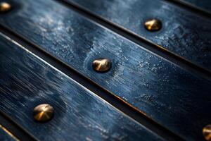 Close-Up of Metallic Surface with Rivets and Water Droplets - Industrial Design Texture photo