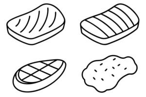 grilled steak Line Art Minimalist and Artful Design Collection vector