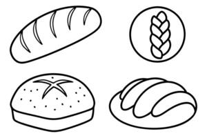 Bread Line Art Detailed and Modern Design Illustrations vector