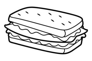 sandwich Illustration and Line art graphics vector