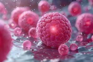 Abstract Pink Molecular Structure with Macro Details for Scientific and Artistic Use photo