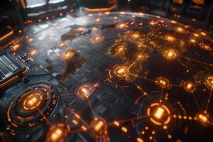 Global Network Connections and Data Visualization Futuristic Digital Technology photo