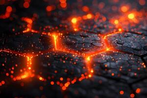 Futuristic Glowing Hexagonal Network, Abstract Technology Background for Digital Innovation and Cybersecurity Concepts photo