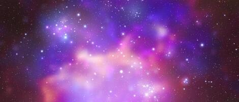 Space background with realistic nebula and shining stars. Magic colorful galaxy with stardust vector