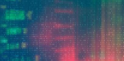 Digital Binary Code on Dark Red Background. Data Breach vector