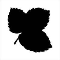 strawberry silhouette illustration, hand drawn botanical outline drawing, monochrome strawberry icon. Design element for background, pattern, packaging, icon, logo. vector