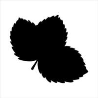 strawberry silhouette illustration, hand drawn botanical outline drawing, monochrome strawberry icon. Design element for background, pattern, packaging, icon, logo. vector