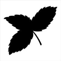 strawberry silhouette illustration, hand drawn botanical outline drawing, monochrome strawberry icon. Design element for background, pattern, packaging, icon, logo. vector
