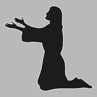 jesus flat design in silhouette vector