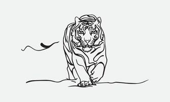 Line Art Design A Tiger vector