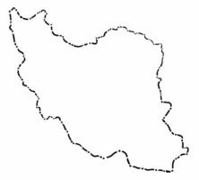 Doodle freehand dash line drawing of Iran map. vector