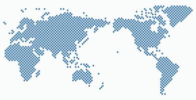 Circle shape world map on white background. vector
