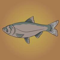 a fish on a brown background with a yellow background vector