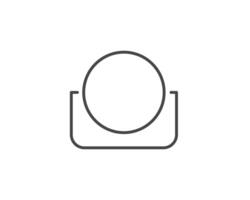 Makeup and cosmetics. Linear graphic beauty icons in the form of a face mirror. vector
