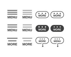 Hamburger menu icon, buttons for website, UI navigation, mobile app, presentation. design elements and user Interface icons. vector