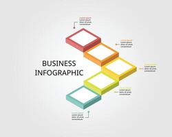 timeline ladder level for infographic presentation template with 5 element for banner vector
