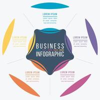 Infographic design 5 steps, objects, elements or options business information circle infographic template vector