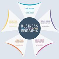 Infographic design 5 Steps, objects, elements or options circle infographic template for business information vector