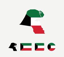 Kuwait flag. Set of Kuwait Flags Collection. vector