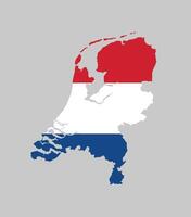 Netherlands Map. Map of Netherlands with national Flag. vector