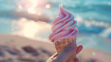 Tasty ice cream, summer dessert background photo