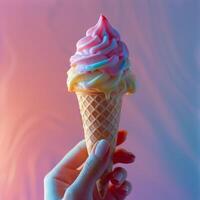 Tasty ice cream, summer dessert background photo
