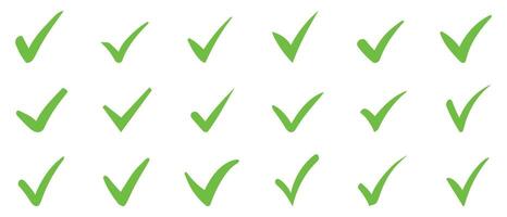 Right check mark green icon. Approved select choose design. vector