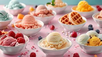 A tasty ice cream, summer dessert photo