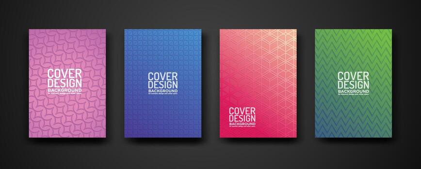conjunto cubrir diseño con moderno geométrico líneas texturizado modelo y vistoso dinámica gradación vector