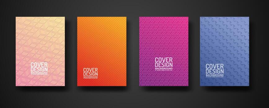 conjunto cubrir diseño con moderno geométrico líneas texturizado modelo y vistoso dinámica gradación vector