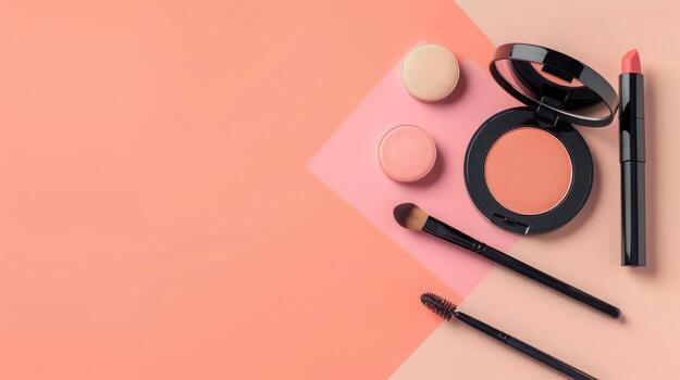 Make up set cosmetics, minimal background photo