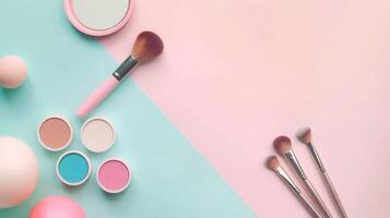 Make up set cosmetics, minimal background photo