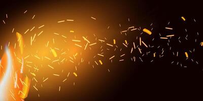 Fire smoke flame effect overlay sparks background vector