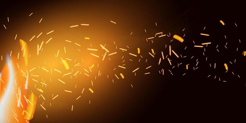 Fire smoke flame effect overlay sparks background