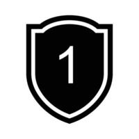 design icon of the number 1 in a shield illustration vector