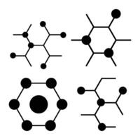 molecule icon with hexagon legs vector