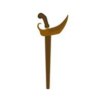 keris traditional weapon from indonesia in flat design illustration isolated on white background. Traditional Weapon From Central Java, East Java, Yogyakarta, Indonesia. vector