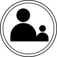 Minimalist mother and child icon vector