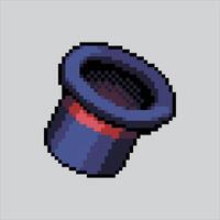 Pixel art illustration Magician Hat. Pixelated Magician Hat. Magician Hat pixelated for the pixel art game and icon for website and game. old school retro. vector