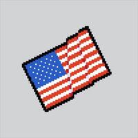 Pixel art illustration US Flag. Pixelated United States Flag. USA Flag Independence Day pixelated for the pixel art game and icon for website and game. old school retro. vector