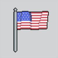 Pixel art illustration US Flag. Pixelated United States Flag. USA Flag Independence Day pixelated for the pixel art game and icon for website and game. old school retro. vector