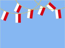Red White Flag with Line vector