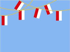Red White Flag with Line vector