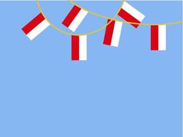 Red White Flag with Line vector