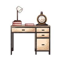 Illustration of clock on the table vector