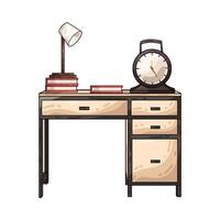 Illustration of clock on the table vector