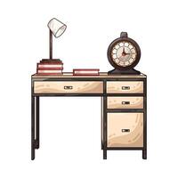 Illustration of clock on the table vector