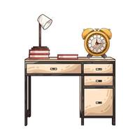 Illustration of clock on the table vector
